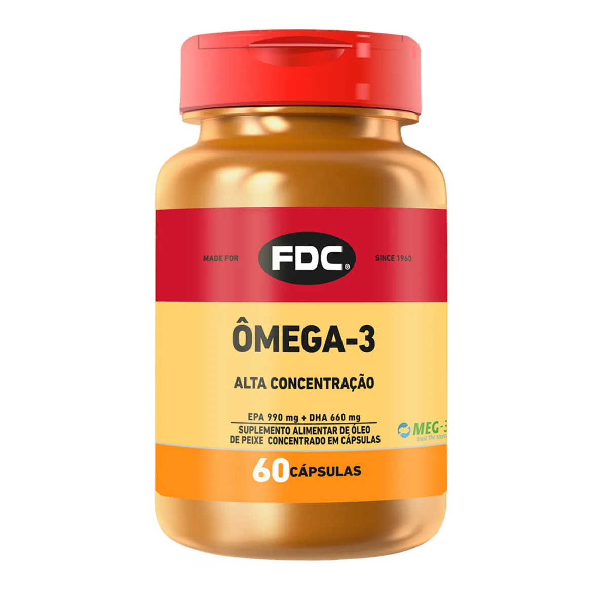 Ômega-3 Alta Concentração 3.300mg FDC com 60 cápsulas