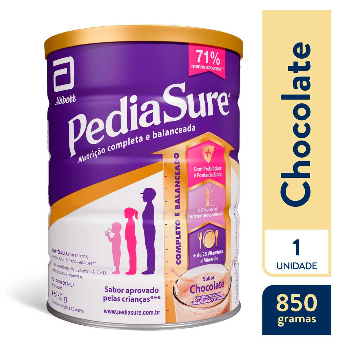 Suplemento Infantil Pediasure 4 a 10 anos Chocolate 850g