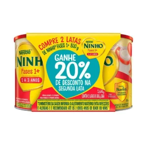 Kit Fórmula Infantil Ninho Fases 1+ com 2 unidades de 800g